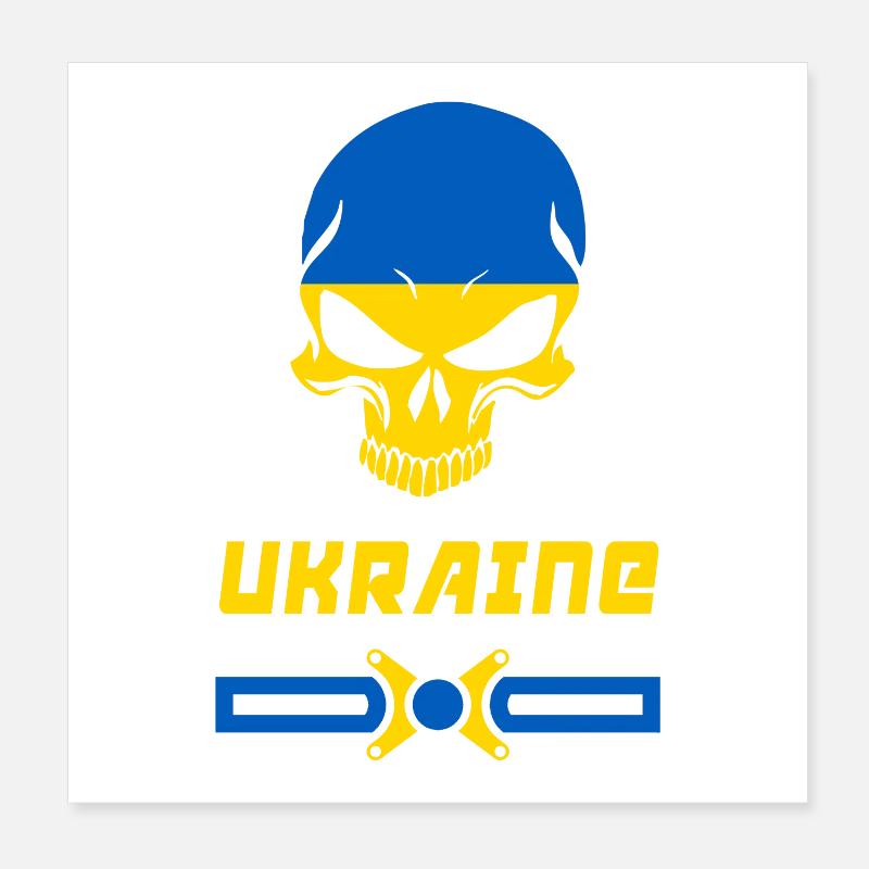 Ukraine skull design / gift idea Poster 8" x 8" (20x20 cm)