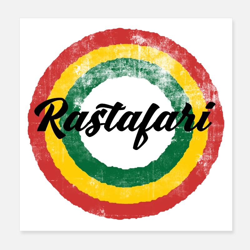 Rastafari Rainbow Design Poster 8" x 8" (20x20 cm)