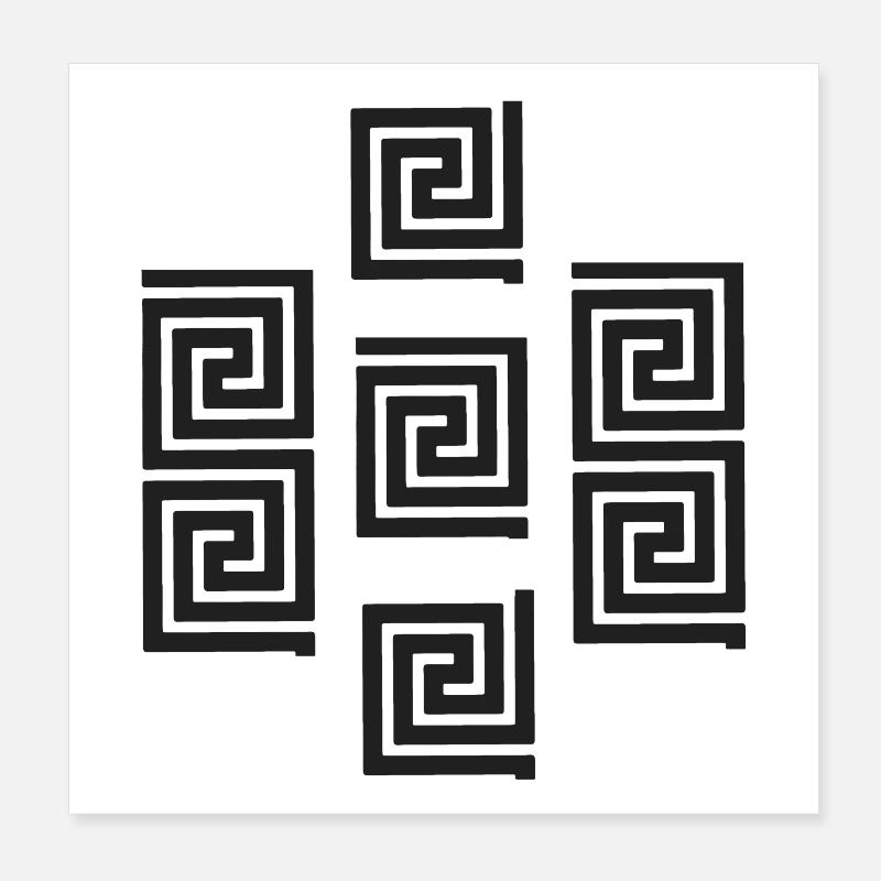 Geometric Pattern Greece Poster 8" x 8" (20x20 cm)