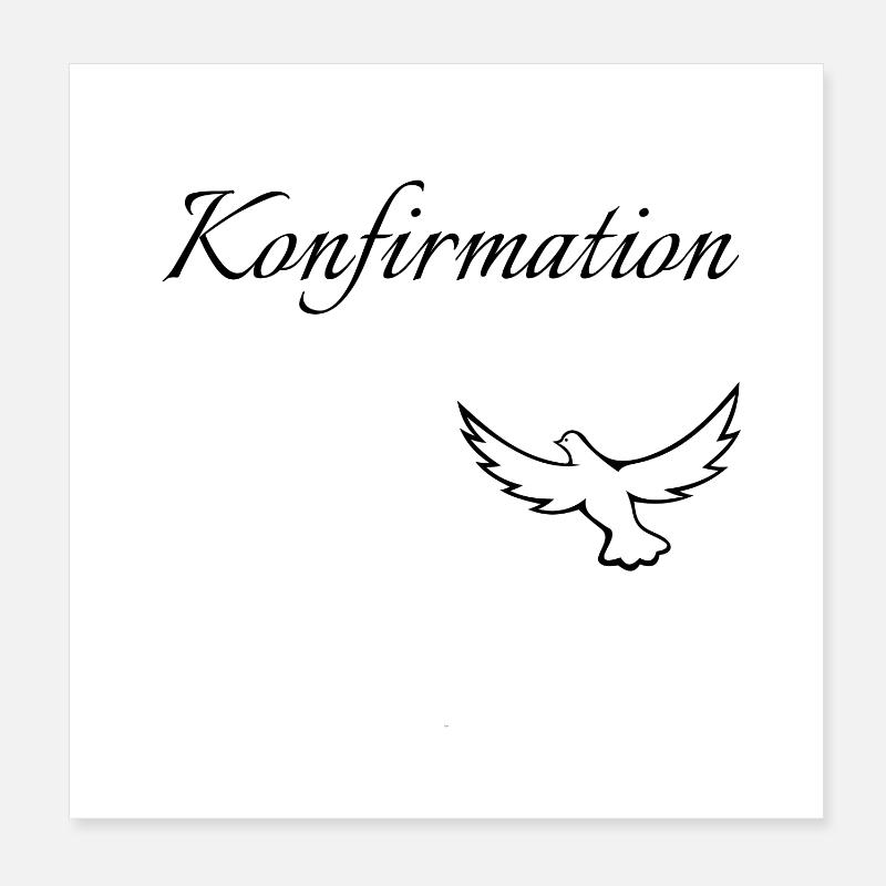 Konfirmation in den Himmel fliegende Taube glauben Poster 20x20 cm