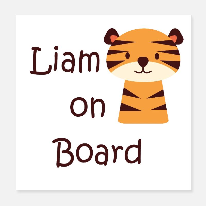 Liam on board Poster 20 x 20 cm