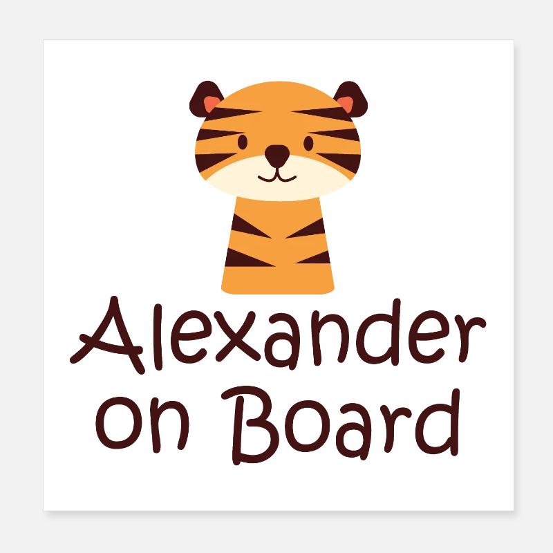 Alexander on board Poster 20x20 cm