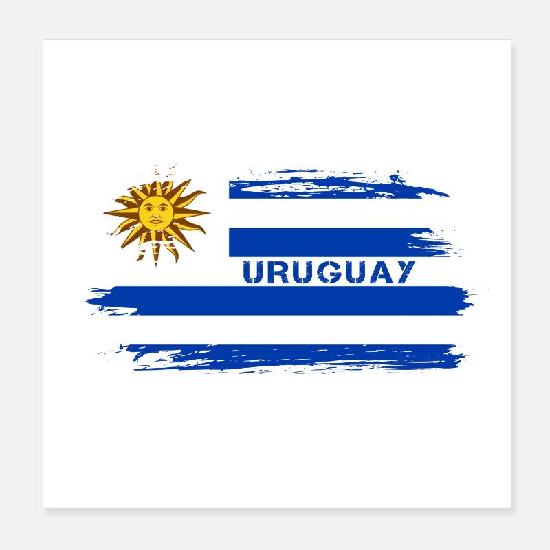 Conception du drapeau de l'Uruguay / idée cadeau Poster 20 x 20 cm