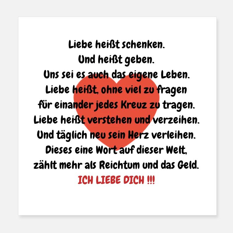 liebe - Poster 20x20 cm - Weiß