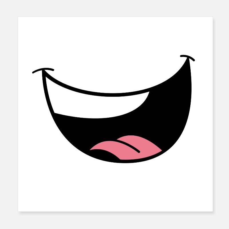 Lèvres et Œil Minimaliste Noir - Poster 20 x 20 cm - blanc
