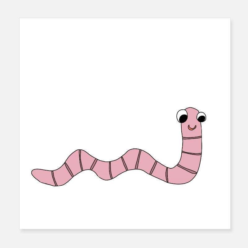 Earthworm *** blank - Poster 8" x 8" (20x20 cm) - white