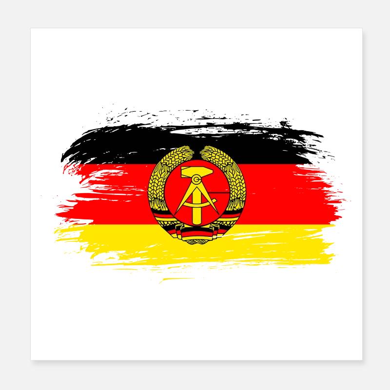 DDR Flaggen Design / Geschenkidee Poster 20x20 cm