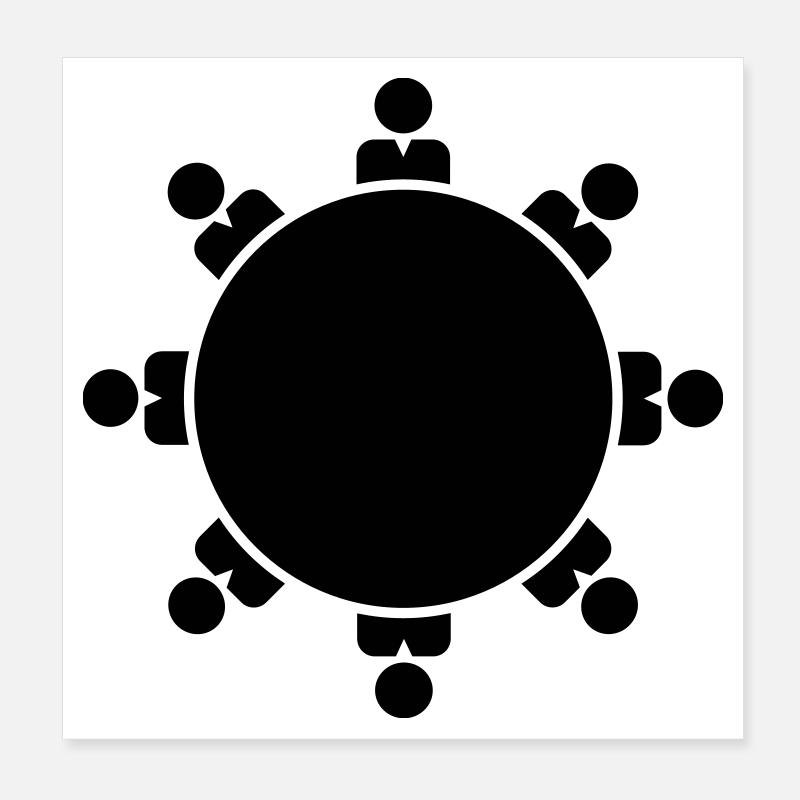 Runder Tisch Poster 20x20 cm
