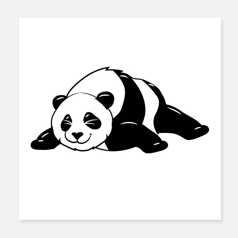 Drôle noir et blanc mignon Panda Bear Dance Dab Poster 20 x 20 cm