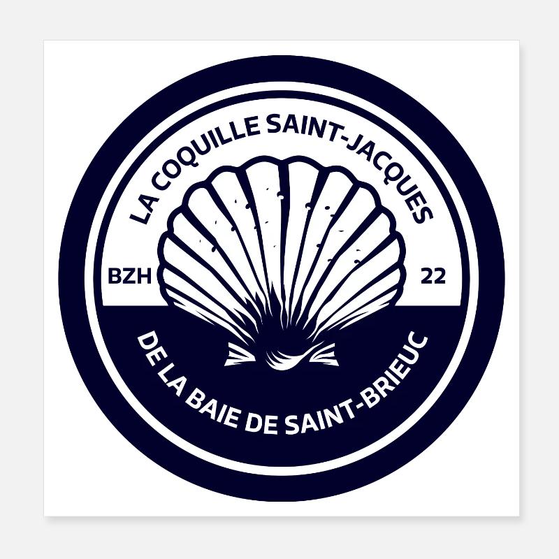 La Coquille Saint Jacques Baie de Saint-Brieuc Poster 20 x 20 cm
