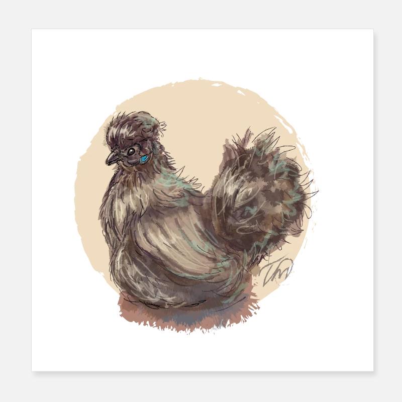 Brown silk hen Poster 8" x 8" (20x20 cm)
