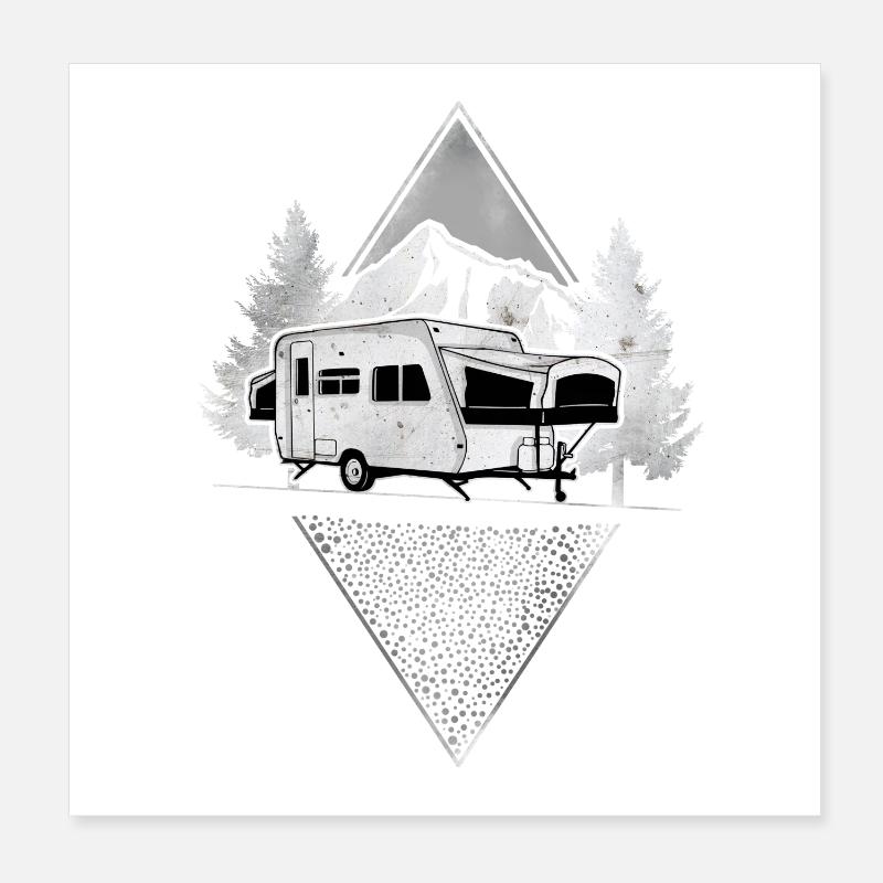 camping Poster 20 x 20 cm
