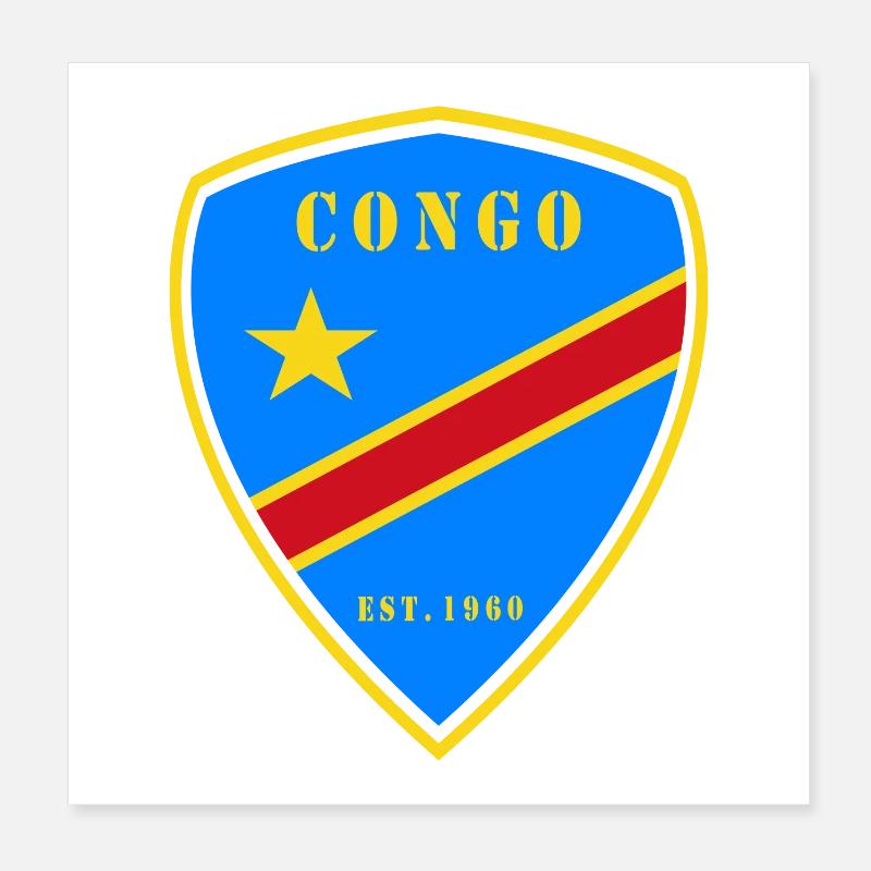 Kongo Wappen Design Poster 20x20 cm