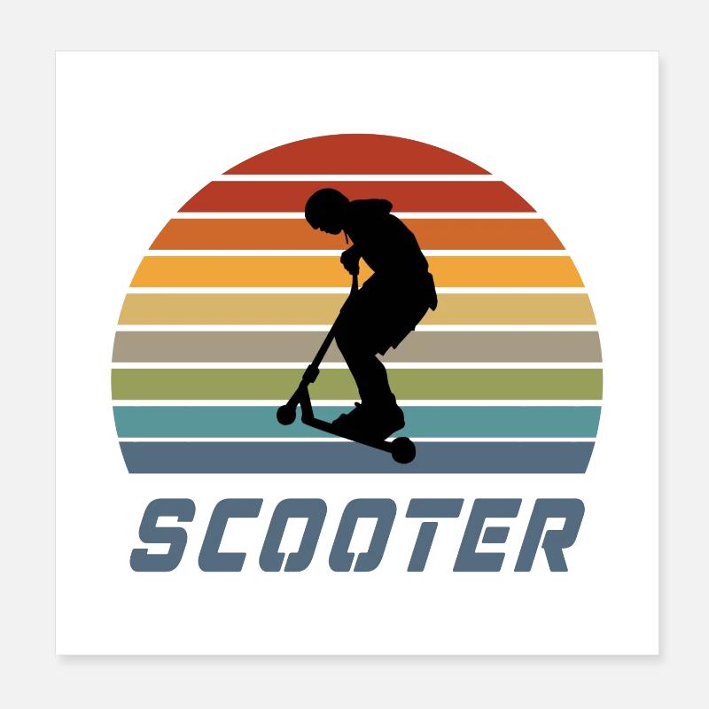 Scooter vintage design / gift idea Poster 8" x 8" (20x20 cm)