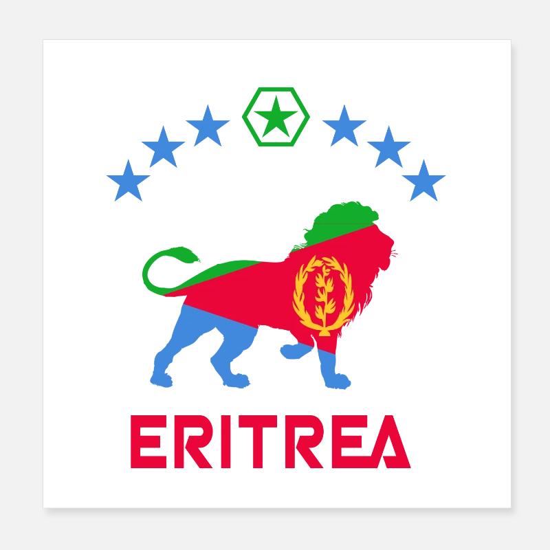 Eritrea Löwen Design Poster 20x20 cm