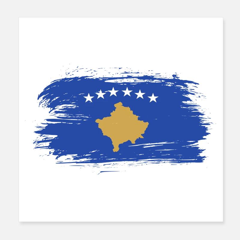 Kosovo Flaggen Design / Geschenkidee Poster 20x20 cm