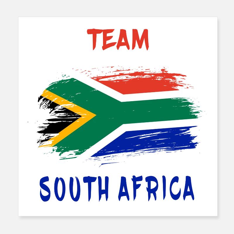 Team Afrique du Sud drapeaux design Poster 20 x 20 cm