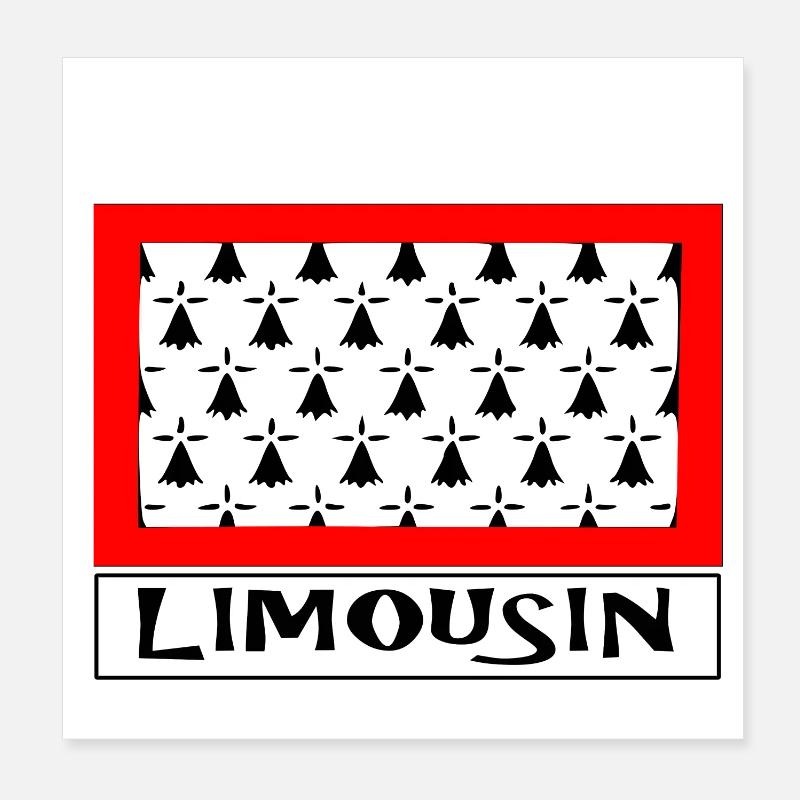 limousin - Poster 20 x 20 cm - blanc