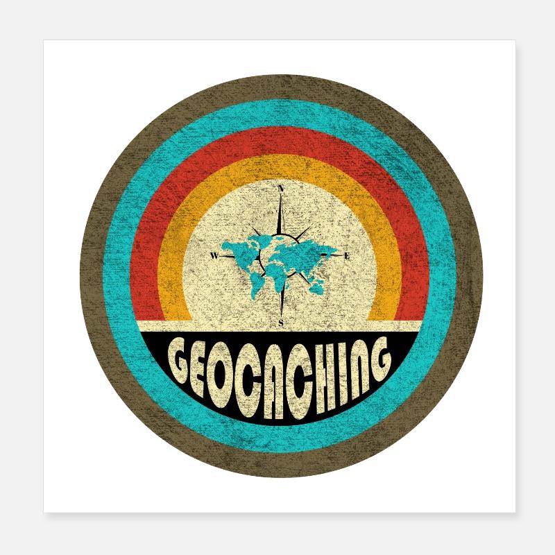 Design vintage de géocaching Poster 20 x 20 cm