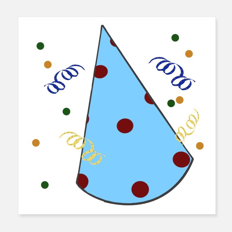 Geburtstagshütchen, kindergeburtstag Poster 20x20 cm