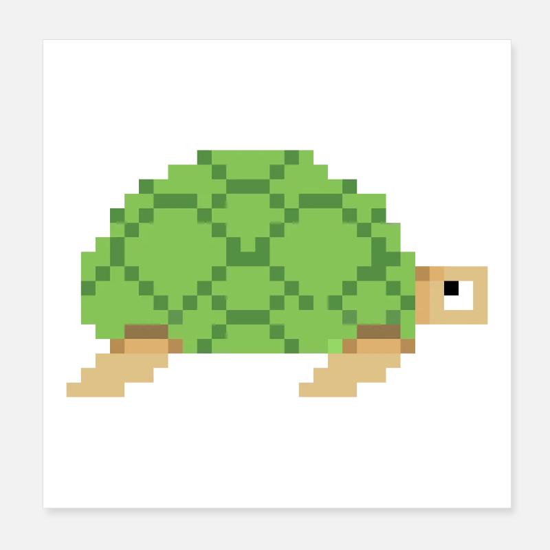 Pixel art tortue Poster 20 x 20 cm