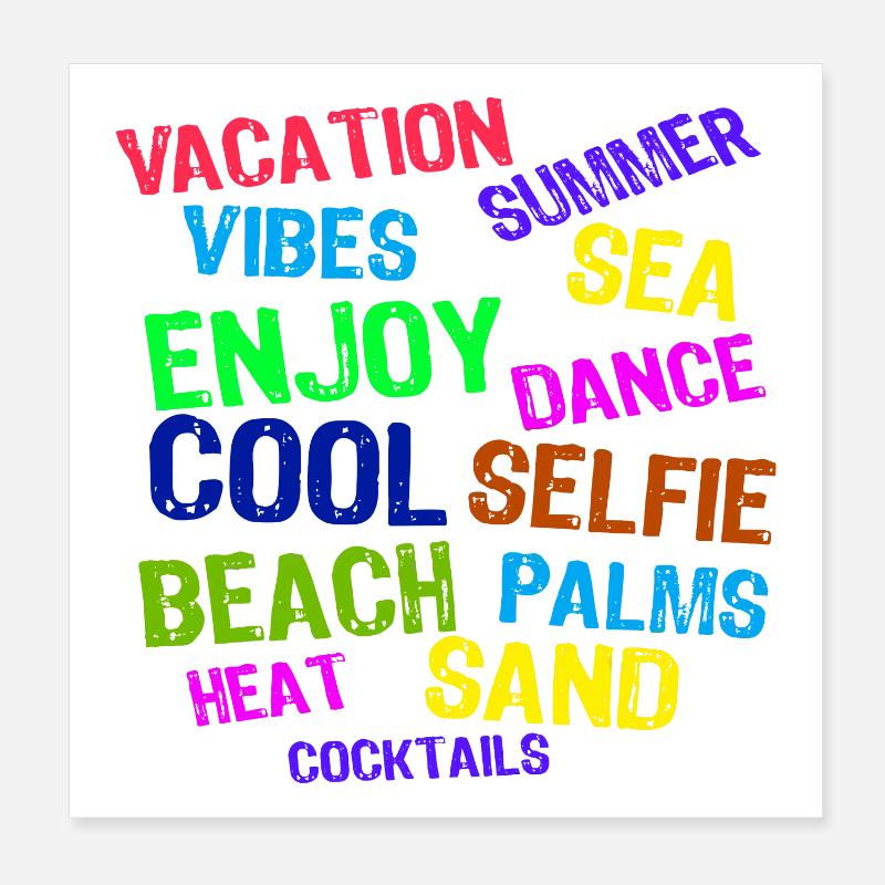 Vacation Relax Holidays Summer Sun Travel Poster 8" x 8" (20x20 cm)