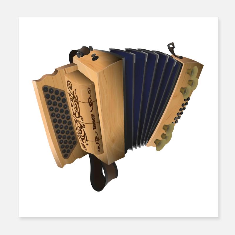 Harmonica de Styrie - Pin suisse/Bleu | ZiachON ! Poster 20 x 20 cm