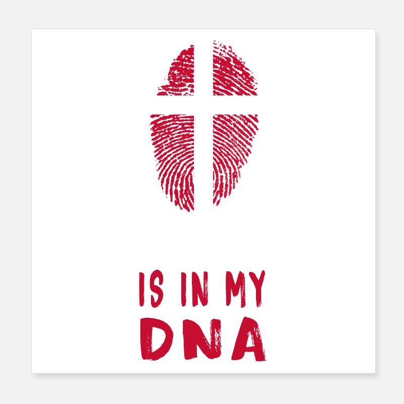 Le Danemark est dans mon ADN design / idée cadeau Poster 20 x 20 cm