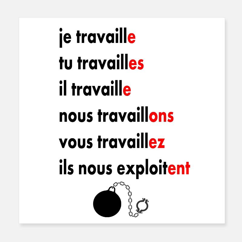 travailler Poster 20 x 20 cm