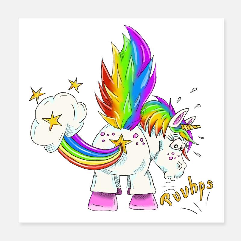 Upsi ein Pupsi Einhorn Poster 20x20 cm