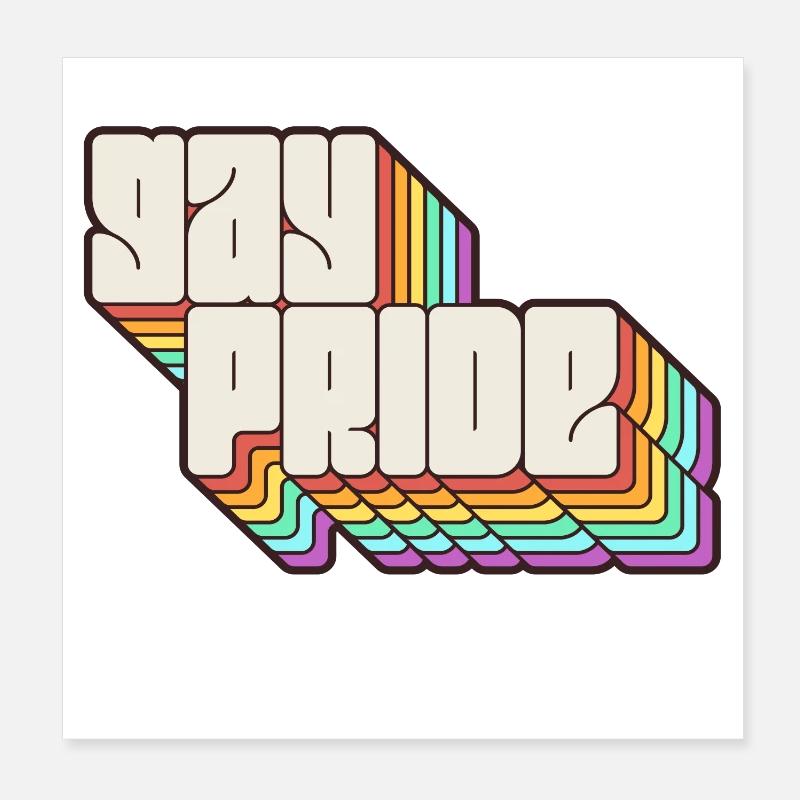 Gay Pride Regenbogen Schatten Statement Poster 20x20 cm