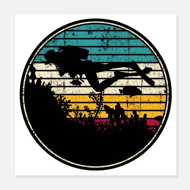 Plongée sous-marine Poster 20 x 20 cm