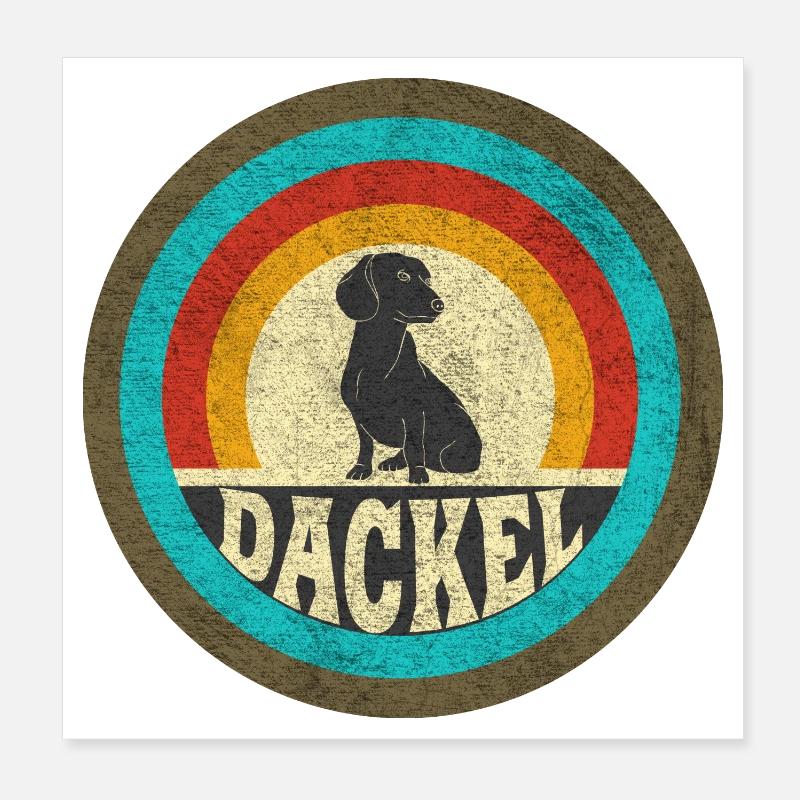 Dackel Vintage Design / Geschenkidee Poster 20x20 cm