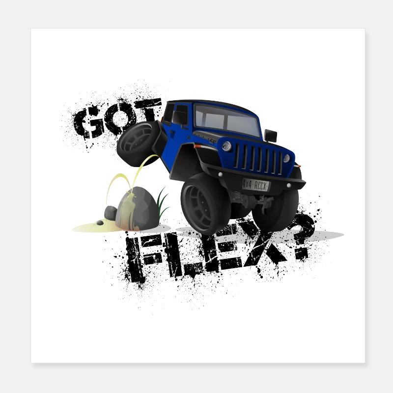 GOT FLEX? - OFFROADER Crawler - Blue Poster 8" x 8" (20x20 cm)