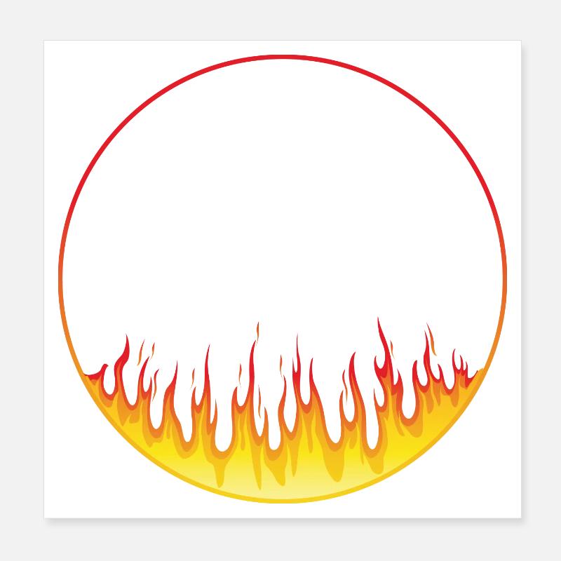 Kreis on fire Poster 20x20 cm