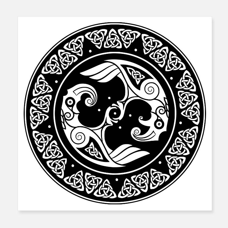 Vikings - Poster 20 x 20 cm - blanc