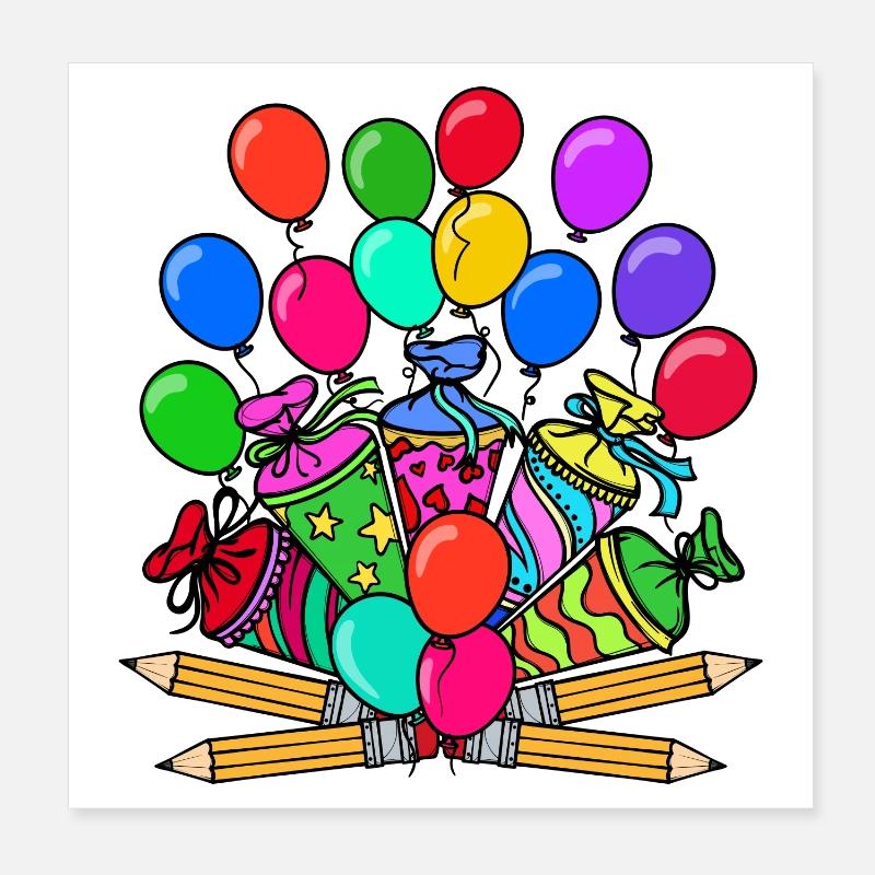 School School Day School Child School Beginning School Bag Poster 8" x 8" (20x20 cm)