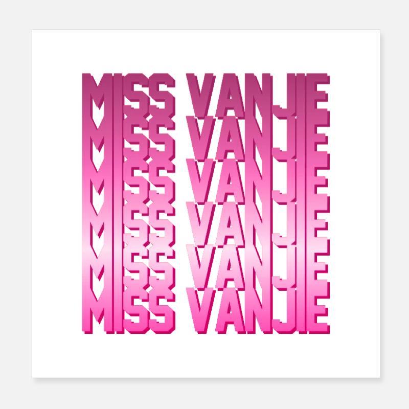 Mlle Vanjie Pink Poster 20 x 20 cm