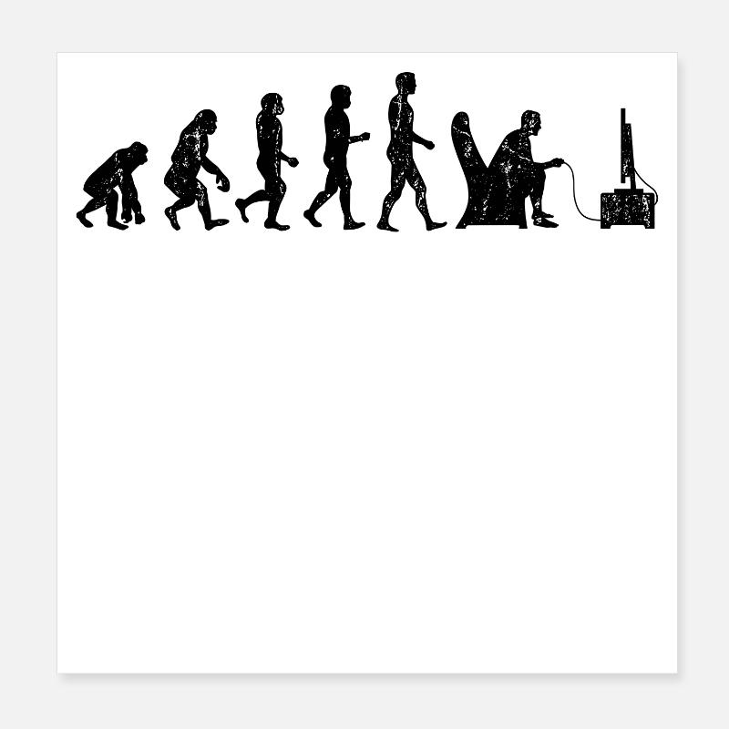 Gamer Zocken Nerd Esports Game Console Evolution Poster 8" x 8" (20x20 cm)