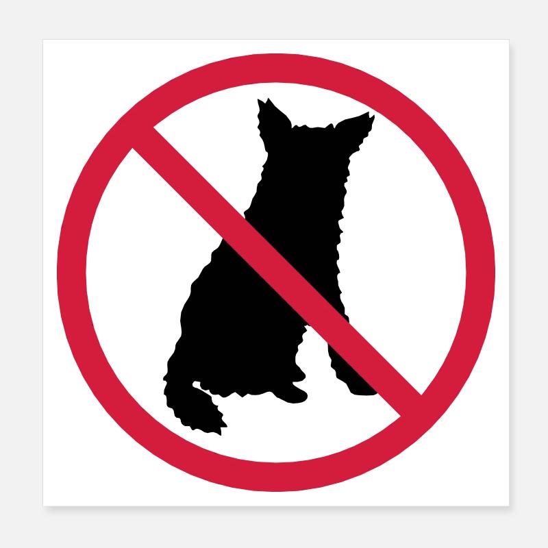 Dogs Forbidden Shield Poster 8" x 8" (20x20 cm)