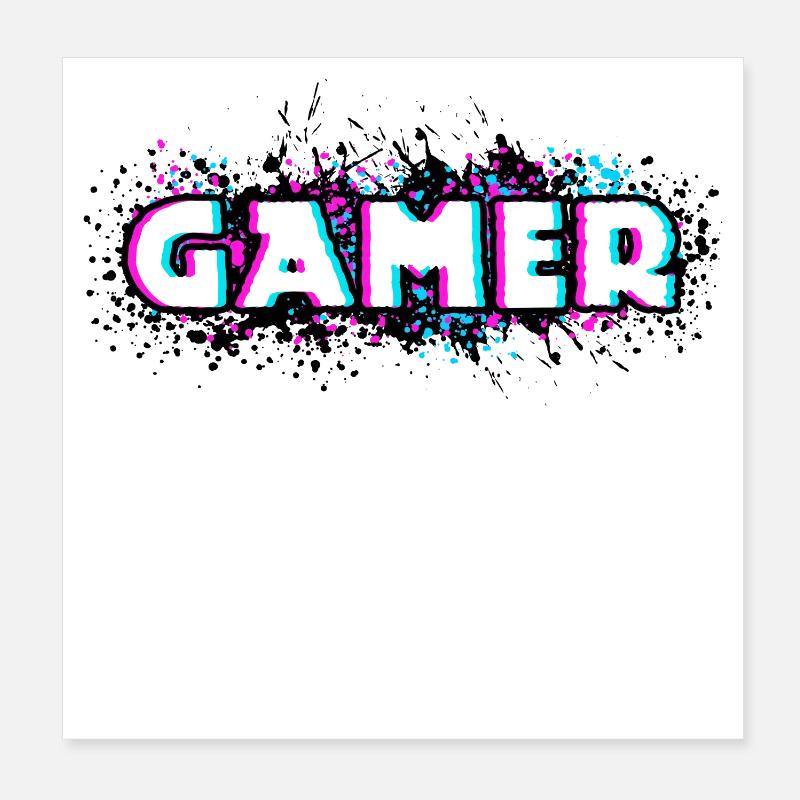 Gamer Gambler Cool Video Games Game Console Nerd Poster 8" x 8" (20x20 cm)
