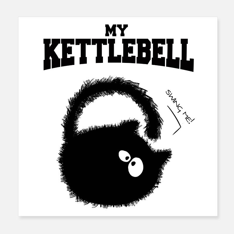 Meine Kettlebell oder Kitte .. Glocke. Poster 20x20 cm