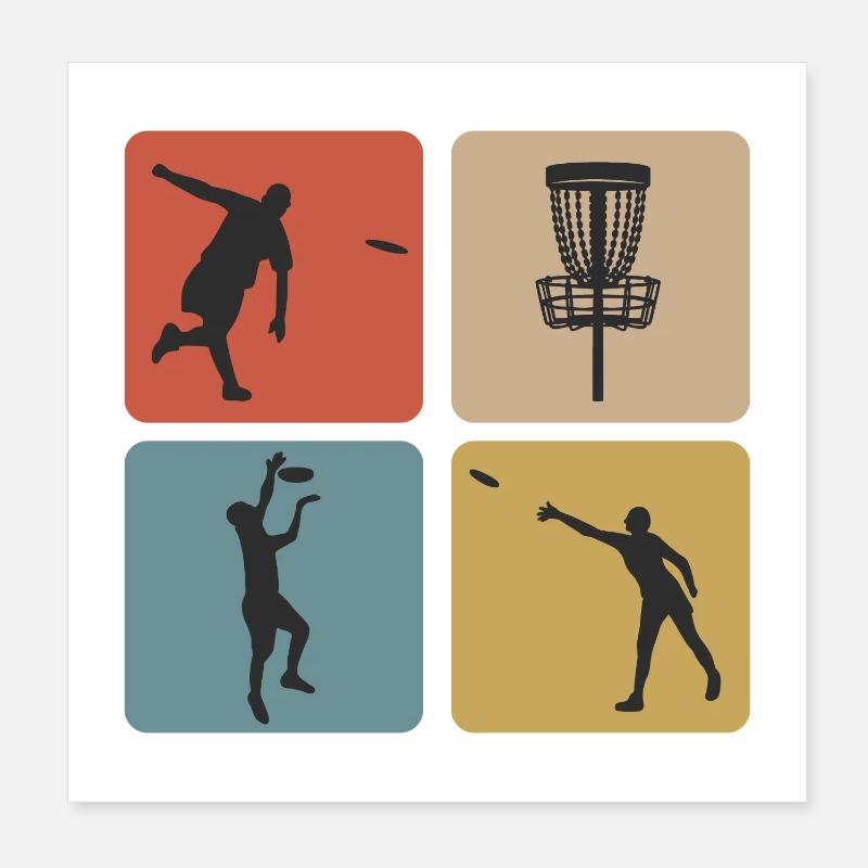 Disc Golf Vintage Sport Design / Geschenkidee Poster 20x20 cm