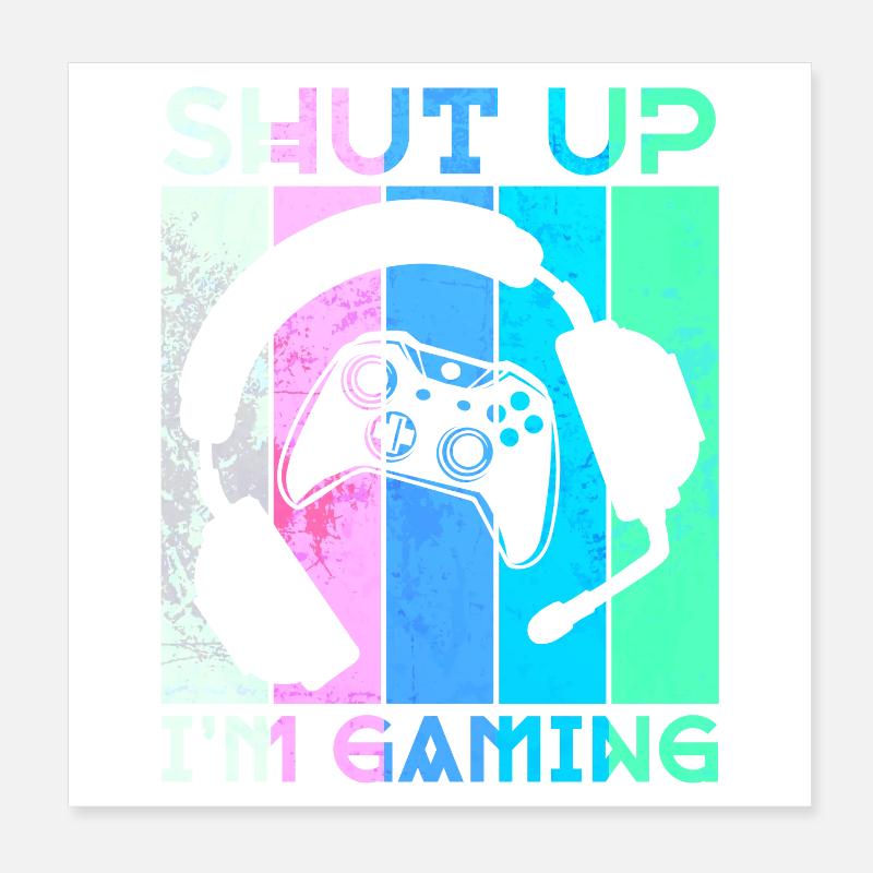 Gamer Headset Controller Statement Zocker Poster 20x20 cm