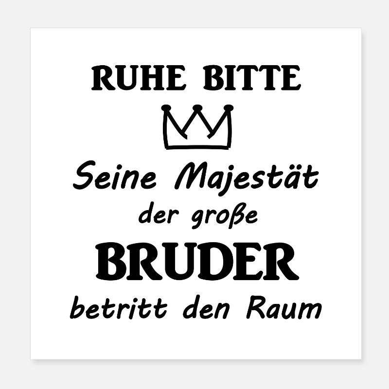 Großer Bruder - Poster 20x20 cm - Weiß