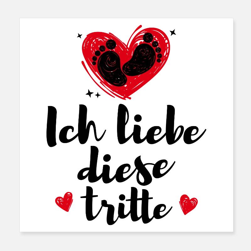 Amour bébé ventre coeur Enceinte Déclaration Pieds bébé Poster 20 x 20 cm