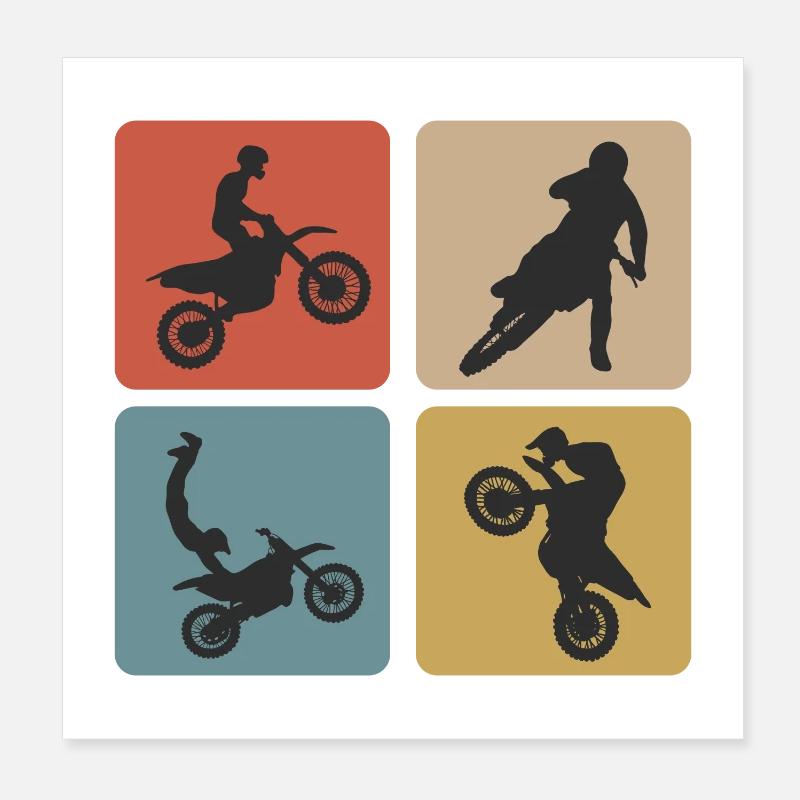 Motorcross Vintage Design / Gift Idea Poster 8" x 8" (20x20 cm)