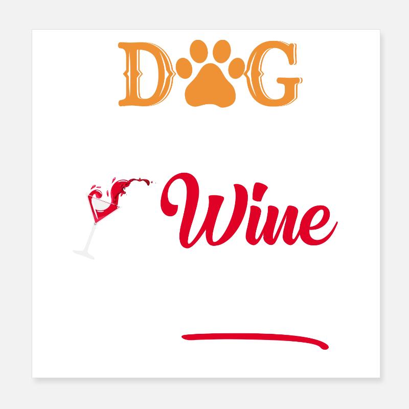 Maman de chien Amoureuse du vin Sagesse Poster 20 x 20 cm
