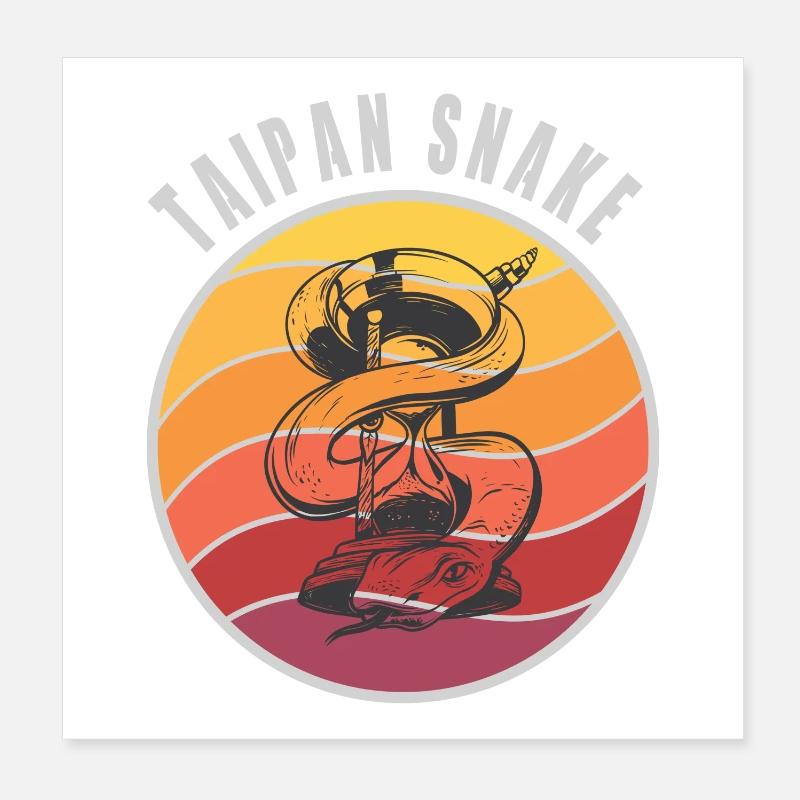 Taipan Schlangen Design / Geschenkidee - Poster 20x20 cm - Weiß