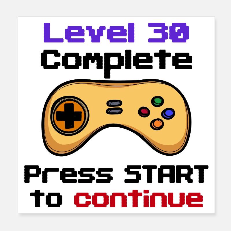 30er Geburtstag Gamer Controller 30 Jahre Alt Poster 20x20 cm